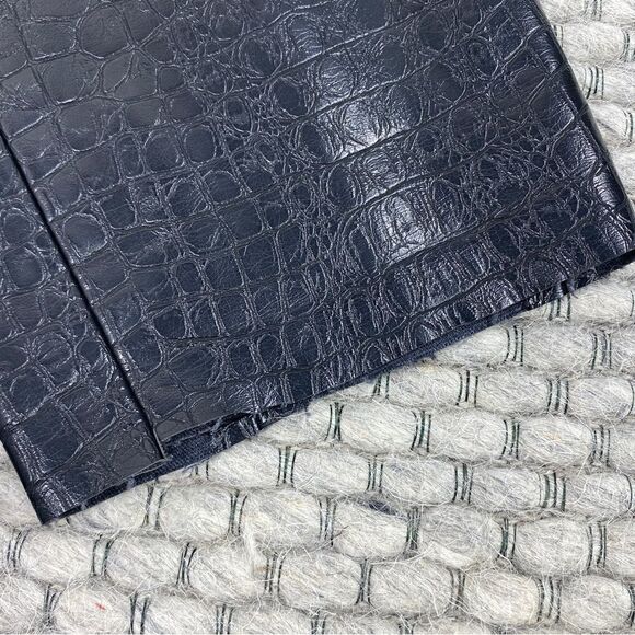 Zara Embossed High Waist Faux Leather Ankle Pants Black Small - Picture 5 of 10